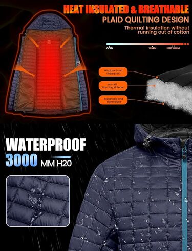 Little Donkey Andy Puffer Jacket Men Winter Coat with Hood Lightweight Jackets Waterproof with Recycled Insulation Outdoor in Saudi Arabia