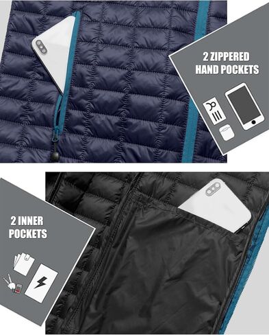 Little Donkey Andy Puffer Jacket Men Winter Coat with Hood Lightweight Jackets Waterproof with Recycled Insulation Outdoor in Saudi Arabia