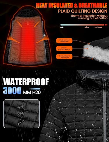 Little Donkey Andy Puffer Jacket Men Winter Coat with Hood Lightweight Jackets Waterproof with Recycled Insulation Outdoor in Saudi Arabia