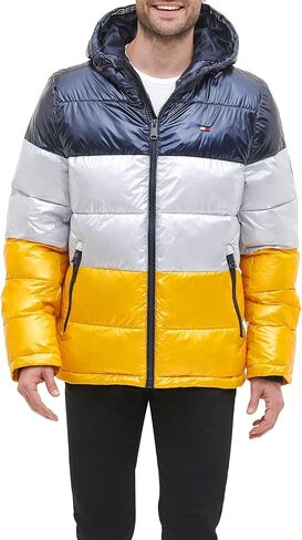 Tommy Hilfiger Mens Hooded Puffer Jacket (Standard and Big & Tall) in Saudi Arabia