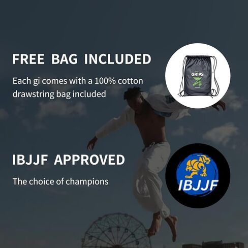 Ultra Light Ibjjf Jiu Jitsu GI مجموعات للرجال ، مثالية للحواف ، BJJ ، Taekwondo و Karate - مصنوعة من النسيج preshrunk in Kuwait