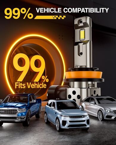 9005/HB3 Fog Light Bulbs, 2025 Updated600% 16000LM Brighter 9005 Light For 6000K Cool White with Fan, Plug-N-Play, Pack of 2 in Kuwait