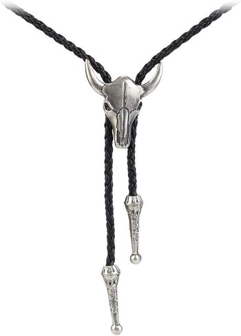 AZORA Western Cowboy Bolo Tie Men Leather Necktie Rope Cord Bull Skull Bola Tie for Women in Saudi Arabia