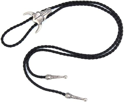 AZORA Western Cowboy Bolo Tie Men Leather Necktie Rope Cord Bull Skull Bola Tie for Women in Saudi Arabia