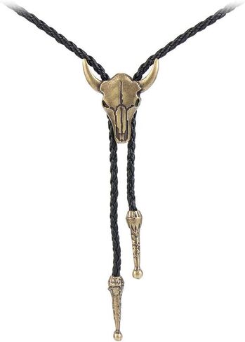 AZORA Western Cowboy Bolo Tie Men Leather Necktie Rope Cord Bull Skull Bola Tie for Women in Saudi Arabia