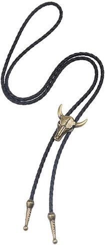 AZORA Western Cowboy Bolo Tie Men Leather Necktie Rope Cord Bull Skull Bola Tie for Women in Saudi Arabia