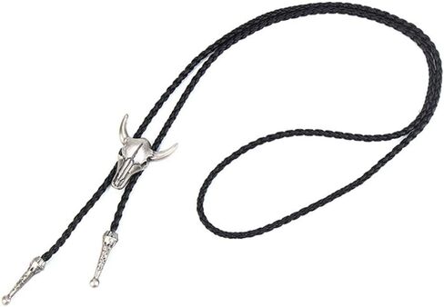 AZORA Western Cowboy Bolo Tie Men Leather Necktie Rope Cord Bull Skull Bola Tie for Women in Saudi Arabia