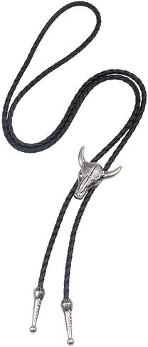 AZORA Western Cowboy Bolo Tie Men Leather Necktie Rope Cord Bull Skull Bola Tie for Women in Saudi Arabia