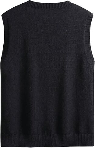 SHENHE Men's V Neck Sleeveless Plain Soft Sweater Vest Pullover Preppy Top in Saudi Arabia