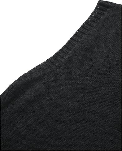 SHENHE Men's V Neck Sleeveless Plain Soft Sweater Vest Pullover Preppy Top in Saudi Arabia