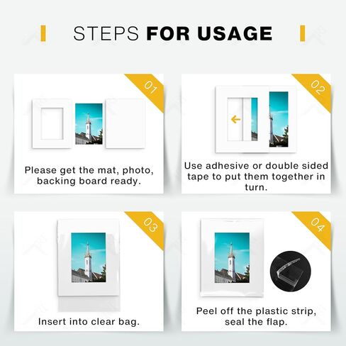 Golden State Art 10 Pack White 18x24 Mats for 12x18 Photo+Backing+Bag in Kuwait