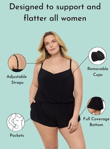 Aqua Green Women's Standard V-Neck Blouson Romper in Kuwait