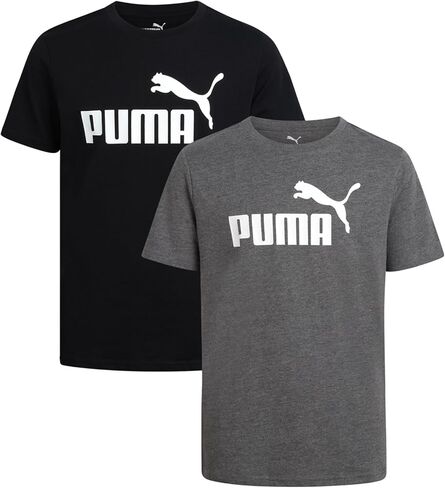 PUMA Boys' T-Shirt - 2 Pack Core Logo T-Shirt for Boys - Basic Athletic Crewneck Short Sleeve Tee (S-XL) in Saudi Arabia