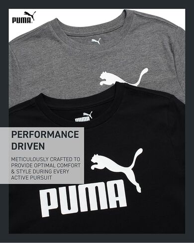 PUMA Boys' T-Shirt - 2 Pack Core Logo T-Shirt for Boys - Basic Athletic Crewneck Short Sleeve Tee (S-XL) in Saudi Arabia