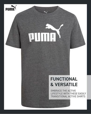PUMA Boys' T-Shirt - 2 Pack Core Logo T-Shirt for Boys - Basic Athletic Crewneck Short Sleeve Tee (S-XL) in Saudi Arabia