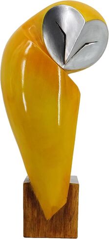 15 Inch Owl Resin Statue for Home Decor Accents Office Decor, Handmade Owl Sculpture for Bookshelf Decor, Bookshelf Desktop Mantel Cabinet Living Room Bedroom Decorations in Saudi Arabia