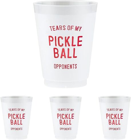 Santa Barbara Design Studio Reusable Plastic Party Cup Pack Frost Flex Cups, 8-Count/16-Ounce, Pickleball Opponents in Saudi Arabia