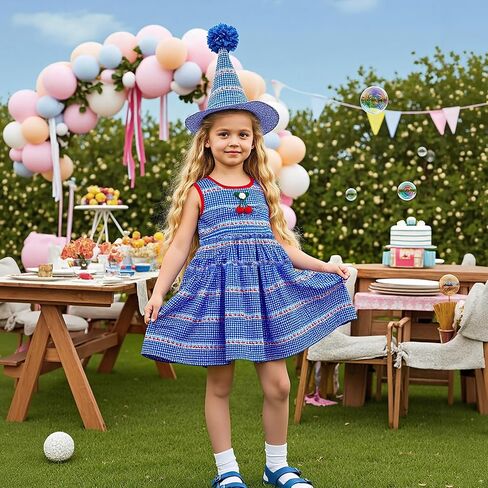 Little Bitty Toddler Girls Gingham Dress Holiday Boho Summer Sleeveless Tiered Layers Swing Dresses Birthday Party 2-7 Years in Saudi Arabia