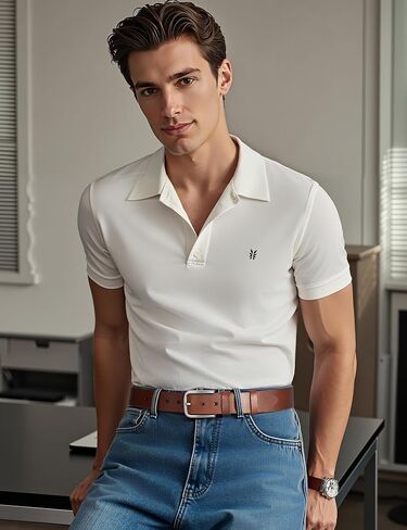 Men's 1.5" Everyday Leather Belt Solid Leather for Work Business and Casual in Kuwait