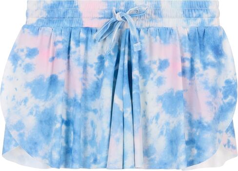Girls 4 Pack Butterfly Shorts Lightweight Flowing Athletic Shorts with Elastic Waist Drawstring Sizes 4-16 in Saudi Arabia