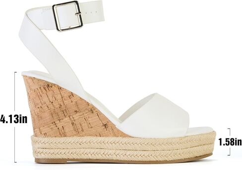 Yavero Women's Espadrille Wedge Sandals Open Toe Platform Sandals with Ankle Strap Stylish Cork Wedges for Summer in Saudi Arabia
