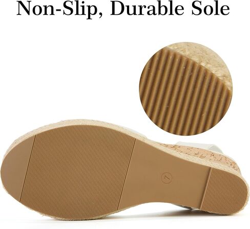 Yavero Women's Espadrille Wedge Sandals Open Toe Platform Sandals with Ankle Strap Stylish Cork Wedges for Summer in Saudi Arabia