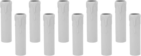 10pcs 4 Inch Candle Covers Sleeves Simulation Vintage Wax Drop Candle Socket Covers for Chandelier Candle Socket Covers (White) in Saudi Arabia