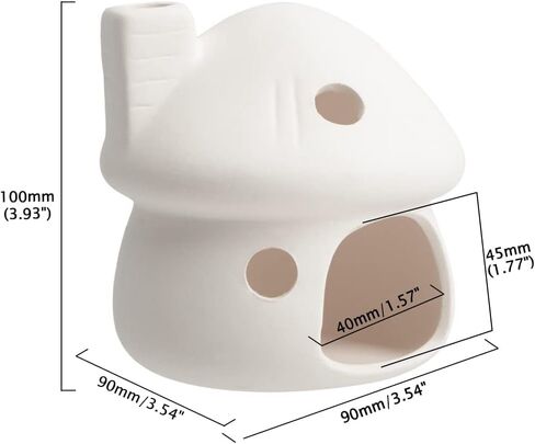 RUIAN Aquarium Decor Ceramic Mushroom House Ornament Fish Tank Landscape Decoration Pottery Hide Cave Habitat Hut Small Shrimp for Goldfishes to Rest Breed Hiding,Gray in Kuwait