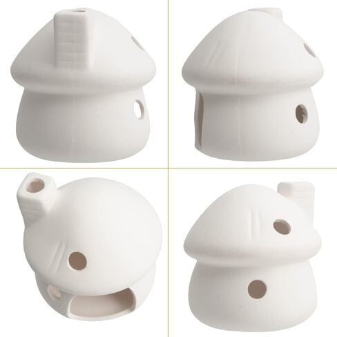 RUIAN Aquarium Decor Ceramic Mushroom House Ornament Fish Tank Landscape Decoration Pottery Hide Cave Habitat Hut Small Shrimp for Goldfishes to Rest Breed Hiding,Gray in Kuwait