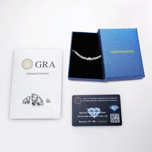سوار رابط Moissanite للنساء ، 2.72CTTW D Color 925 Sterling Silver Silver Minimalist Layering Congening Jewelry for الزوجة أو الأم ، سلسلة قابلة للتعديل in Kuwait