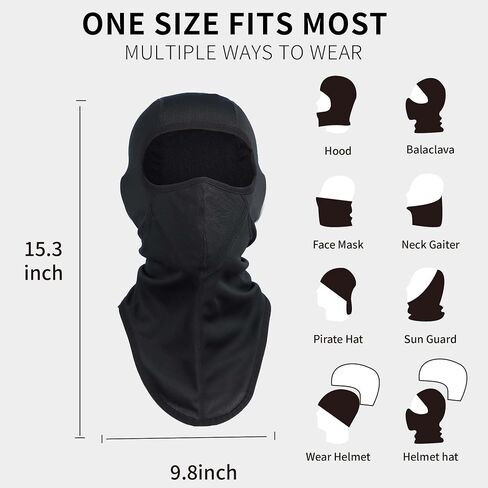 Face Mask Helmet-Friendly Balaclava, UV Protection Dustproof Windproof Full Face Cover for Men Women Outdoors, Cycling&Hiking in Kuwait