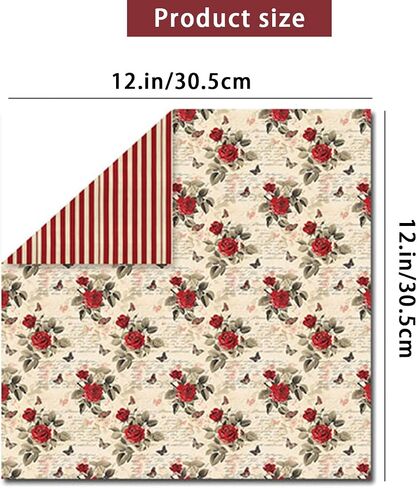 12x12 Scrapbook Paper Pads, 24 Sheets 12 Designs Double-Sided Vintage Colorful Decorative Craft Paper for Scrapbooking DIY Background Cardmaking Supplies in Saudi Arabia