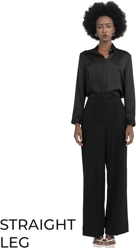 Off-White & Black Wide Leg Tuytsi Pants, Business Casual Trousers for Women in Saudi Arabia