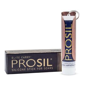 ProSil Elite Carry™ Palm-Sized Silicone Scar Stick – Twist & Protect Keychain Design Scar Treatment for Easy, On-the-Go Application – Secure Dial with One-Handed Use Silicone Stick – Black Sleeve