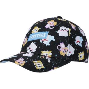 Lanky Box All-Over Character Print Youth Black Traditional Adjustable Hat