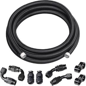 8AN PTFE Fuel Line Hose end Kit, 10FT E85 Fuel Hose Line