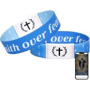 Daily Bible Verse Bracelets With NFC, Christian Bracelet, Adjustable Wearable Inspirational Spiritual Energy Quotes Bracelets, Christian Wristbands Bible Gifts