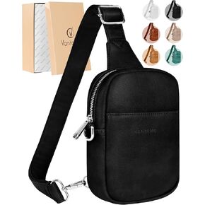 Vantamo Sling Bag for Women Adjustable Strap, RFID & Anti-Pickpocket Clip Cross Body Bags for Women, PU Leather Pack