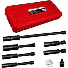 8Pcs Spark Plug Socket Set, Magnetic Swivel Spark Plug Socket, Spark Plug Gapper, Include 9/16-Inch, 5/8-Inch, 13/16-Inch, 14mm Socket, 3/8" Drive with 12 Points