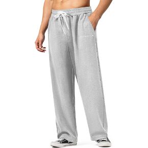 HHZ MEN MEN COTTON FAT SWIEPANTS فضفاضة اليوغا صالة رياضية سراويل تجريب مع جيوب مفتوحة السطح السفلي