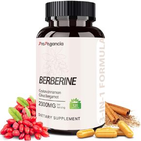 Berberine Supplement 2300MG with HCI & Ceylon Cinnamon, Premium Berberine Capsules for Health Support, Advanced Formula for Men and Women- 120 Capsules