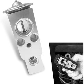 1 PC Car Expansion Valve, Metallic Anti-Wear Engine Air Conditioning Valve, Compatible with Most Cars Including Lexus, Jaguar Land Rover, Honda, Suzuki, Subaru (Silver)