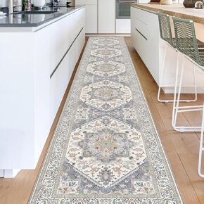 OPPODREAM Soft Neutral Area Rugs 5x7, 5x7 Washable Rug with Non Slip Backing, 5 x 7 Faux Cashmere Low-Pile Carpet, Light Grey & Ivory Cream