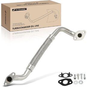 A-Premium Turbocharger Oil Return Line Compatible with Volkswagen Jetta 2006-2008, Passat 2006-2008, Eos 2007-2009, GTI 2006-2008 & Audi A3 2006-2008, A3 Quattro 2006-2008, TT 2008-2009, 2.0L