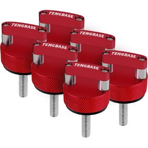 Quick Release Thumb Screw for Jeep Wrangler JK 2007-20018, JL 2018-2022 & Gladiator JT - Billet Aluminum Hard Top Fastener with Integrated D Ring (Red)