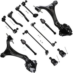 SCITOO 12pc Suspension Kit Front Lower Control Arm Lower Ball Joint Inner Outer Tie Rod End Sway Bar End Link 2013-2017 for Honda for Accord 2017 for Accord