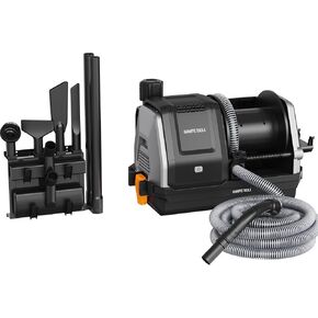 Giraffe Tools Grandstorm Retractable Vacuum Cleaner with 30 FT Hose Wall Mounted, Wet Dry Vacuum Cleaner with 6 Nozzles for Car Detailing Normal Version, Grey （No Remote Control Function）