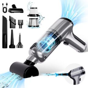Handheld Car Vacuum Cleaner 20000PA High Suction Power Mini Cordless Portable Multifunctional 4 in 1 Hand Held Vacuum with Brushless Motor for Home Office Pet Cleaning