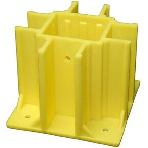 Yellow OSHA Compliant Guardrail Base with Toeboard Slots (Case of 12)