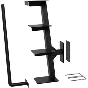 Trailer Steps with Handle, Four-Step Universal Boat Trailer Steps, Suitable for Various Types of Boat Trailer Frames, Black Heavy-Duty Trailer Step